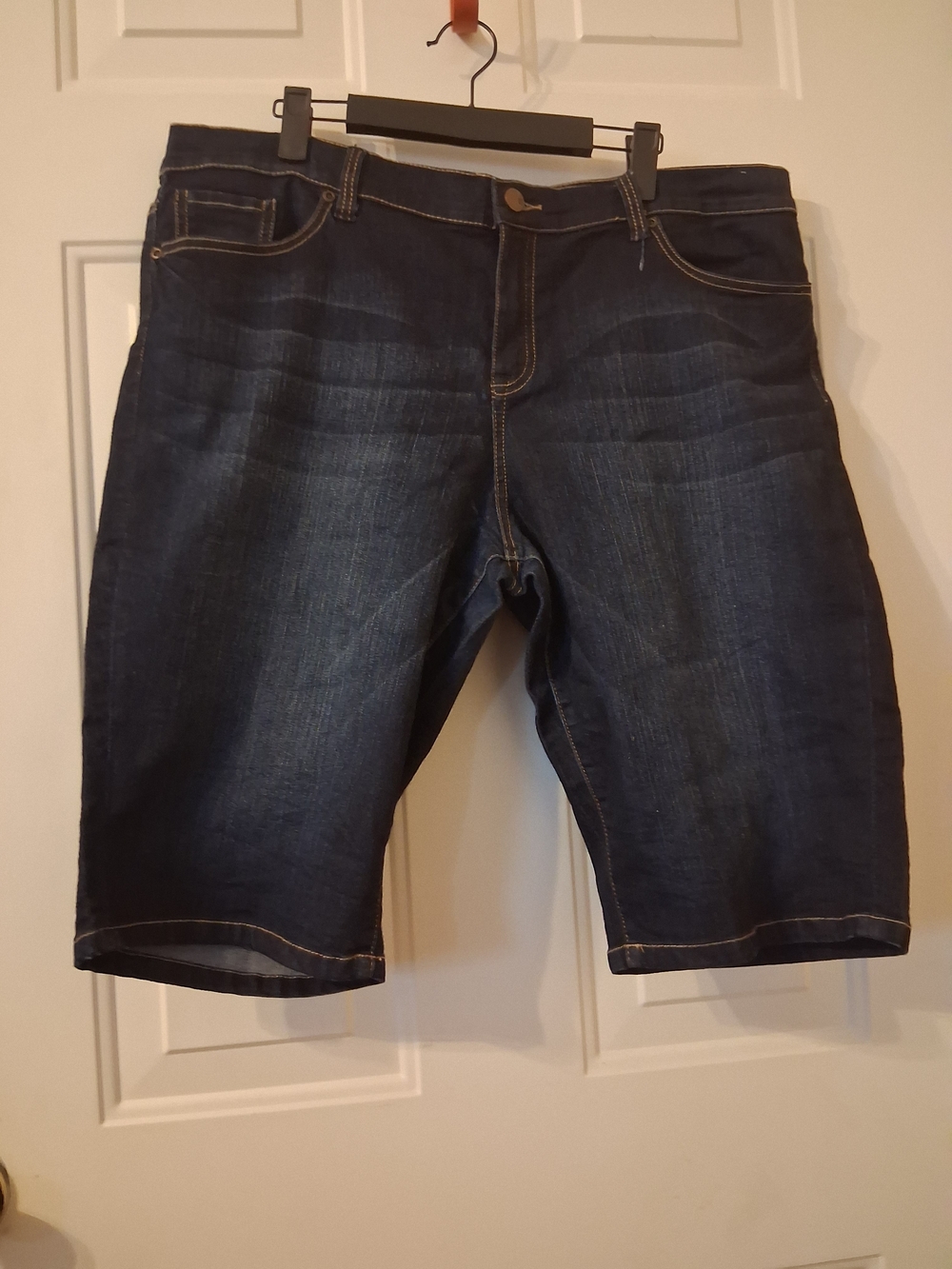 New York & Company Dark Blue Women Denim Jean Shorts